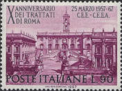 Campidoglio e palazzo Senatoriale, violetto e nero.