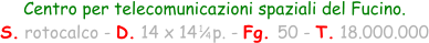 Centro per telecomunicazioni spaziali del Fucino. S. rotocalco - D. 14 x 14   p. - Fg. 50 - T. 18.000.000 1 / 4