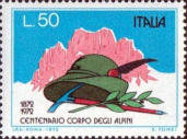 Cappello d’Alpino, picozza e alloro, policromo.