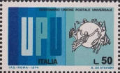 UPU e emblema, policromo. 