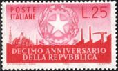 Simbolo della repubblica, rosso e rosa. 