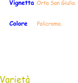 Varietà Vignetta Orta San Giulio.  Colore    Policromo.