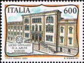 Facciata del liceo, policromo.