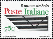 Nuovo simbolo Poste italiane, rosso, verde e nero