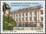 Facciata della sede della Legione, e militare , policromo. 