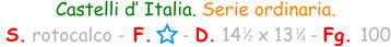 Castelli d’ Italia. Serie ordinaria.   S. rotocalco - F.    - D. 14   x 13   - Fg. 100 1 2 1 4