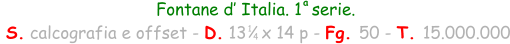 Fontane d’ Italia. 1  serie.  S. calcografia e offset - D. 13   x 14 p - Fg. 50 - T. 15.000.000 1 4 a