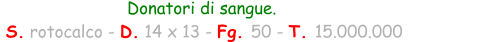 Donatori di sangue.  S. rotocalco - D. 14 x 13 - Fg. 50 - T. 15.000.000